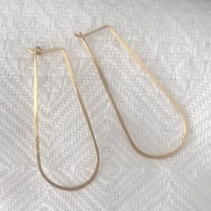 World Market Gold elongated hoop earrings